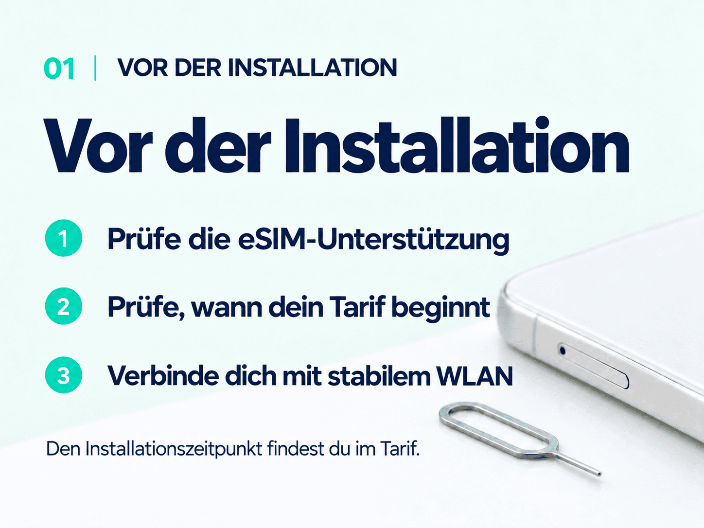 Before you install: check eSIM support, plan start conditions and Wi-Fi.