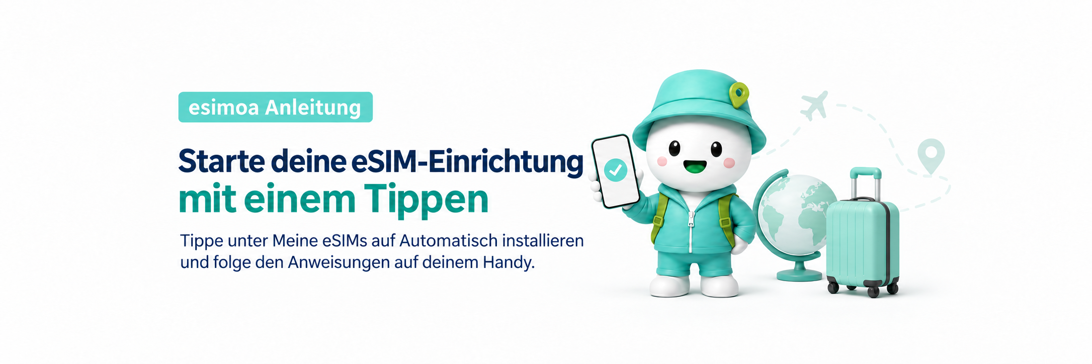 Starte die eSIM-Einrichtung mit einem Tippen. Tippe unter Meine eSIMs auf „Automatisch installieren“ und folge den Anweisungen deines Handys.
