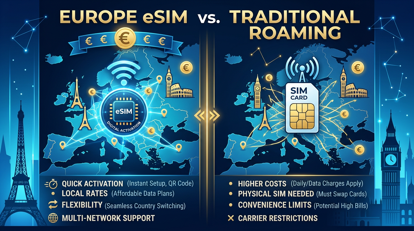 Europe eSIM vs Roaming — Which Is Cheaper and More Convenient?
