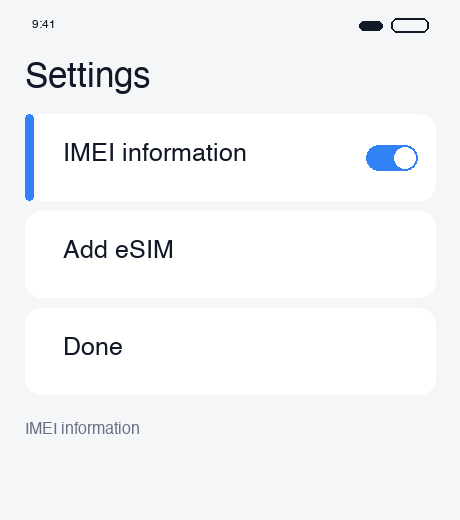 Confirm IMEI