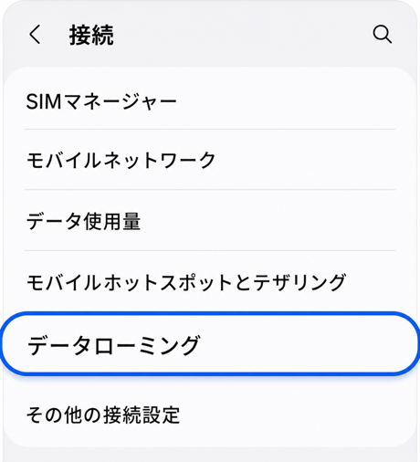 接続 > ローミング